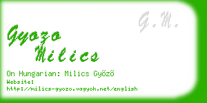 gyozo milics business card