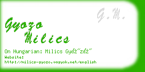 gyozo milics business card